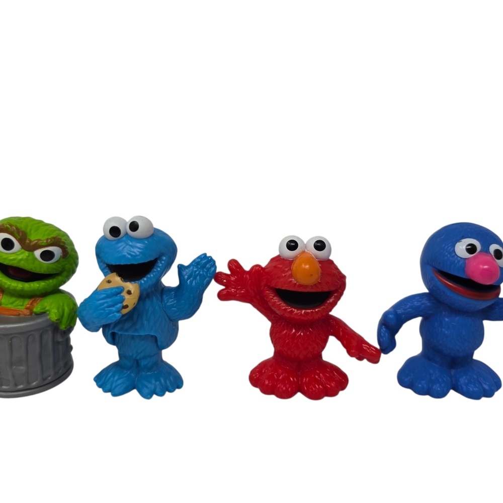 Sesame Street Cookie Monster Elmo Grouch Grover Lot Of 4
